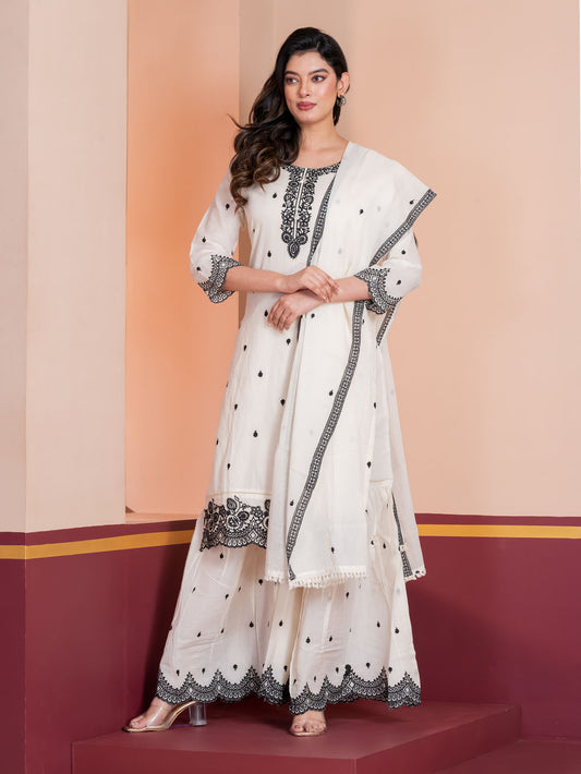 MALKORA IVORY NOIR ROYALE SARARA SET